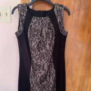 Black and Tan bodycon lace dress. Worn once